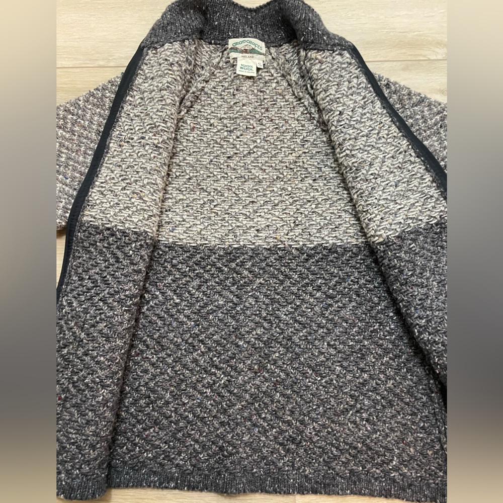 Aran Crafts Women’s Ireland 100% wool zip sweater cardigan size small - Picture 7 of 11